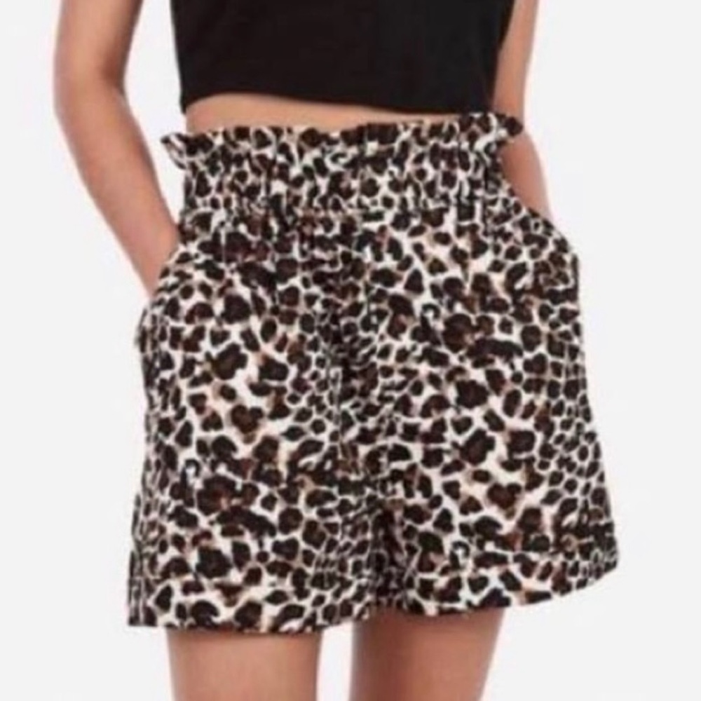 Express x Rocky Barnes Leopard shorts size SM